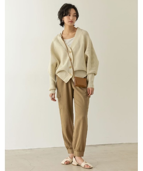 Re:EDIT（リエディ）の「[低身長/高身長サイズ有]リップルワークカーゴパンツ（カーゴパンツ・レディース・ホワイト/ブラック/チャコールグレー/モカ・SMALL/MEDIUM/LARGE/SHORT/TALL）」の16枚目の写真