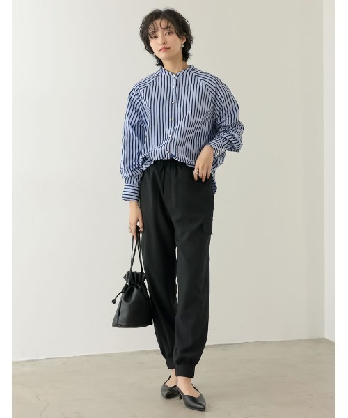 Re:EDIT（リエディ）の「[低身長/高身長サイズ有]リップルワークカーゴパンツ（カーゴパンツ・レディース・ホワイト/ブラック/チャコールグレー/モカ・SMALL/MEDIUM/LARGE/SHORT/TALL）」の9枚目の写真