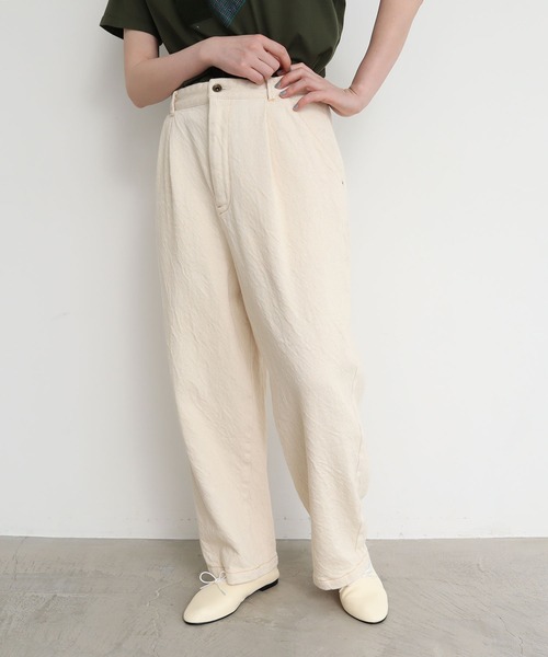 l'atelier du savon（アトリエドサボン）の「C/太綾　パンツ（その他パンツ・レディース・ネイビー/アイボリー・FREE）」の7枚目の写真