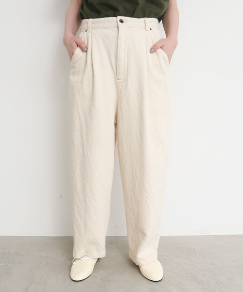 l'atelier du savon（アトリエドサボン）の「C/太綾　パンツ（その他パンツ・レディース・ネイビー/アイボリー・FREE）」の3枚目の写真