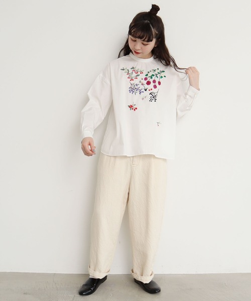 l'atelier du savon（アトリエドサボン）の「C/太綾　パンツ（その他パンツ・レディース・ネイビー/アイボリー・FREE）」の9枚目の写真