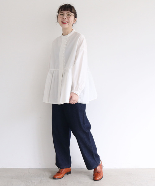 l'atelier du savon（アトリエドサボン）の「C/太綾　パンツ（その他パンツ・レディース・ネイビー/アイボリー・FREE）」の18枚目の写真