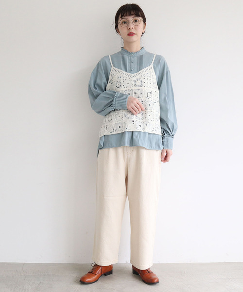 l'atelier du savon（アトリエドサボン）の「C/太綾　パンツ（その他パンツ・レディース・ネイビー/アイボリー・FREE）」の20枚目の写真