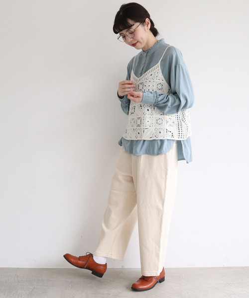 l'atelier du savon（アトリエドサボン）の「C/太綾　パンツ（その他パンツ・レディース・ネイビー/アイボリー・FREE）」の21枚目の写真