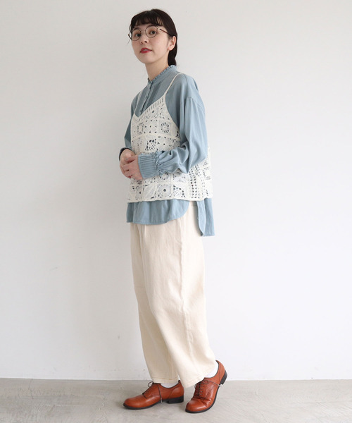 l'atelier du savon（アトリエドサボン）の「C/太綾　パンツ（その他パンツ・レディース・ネイビー/アイボリー・FREE）」の22枚目の写真