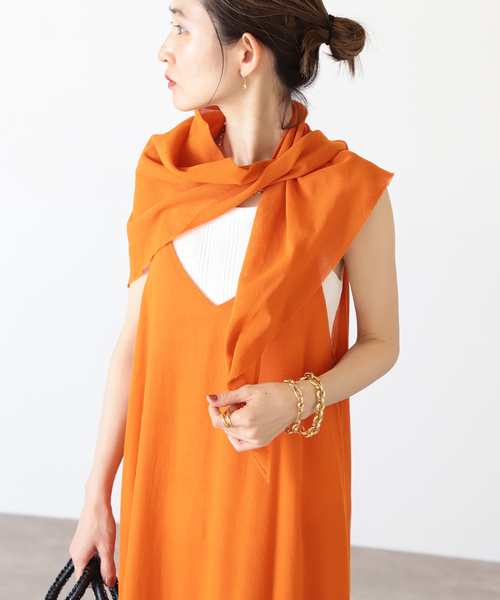 VERMEIL par iena(ヴェルメイユパーイエナ)の「【ESLOW/エスロー】スカーフ付き キャミドレス(ワンピース・レディース・オレンジ・FREE)」の13枚目の写真