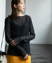 Noble（ノーブル）の「シアークレープジャージロングTシャツ 2（Tシャツ/カットソー）」