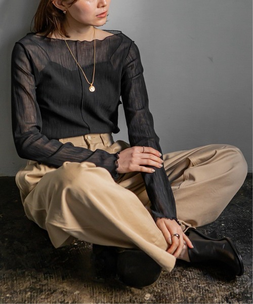 Noble（ノーブル）の「シアークレープジャージロングTシャツ 2（T