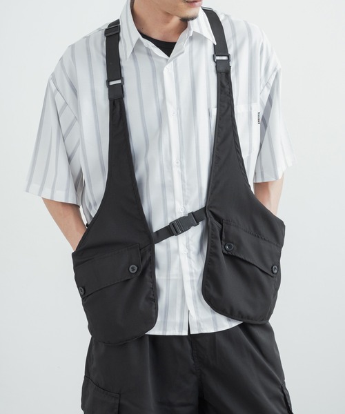 Rocky Monroe（ロッキーモンロー）の「ミリタリーメッシュキャンパーベスト（ベスト・メンズ・ブラック/ベージュ・L/XL/M）」の3枚目の写真