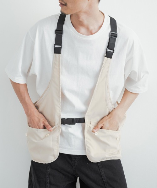 Rocky Monroe（ロッキーモンロー）の「ミリタリーメッシュキャンパーベスト（ベスト・メンズ・ブラック/ベージュ・L/XL/M）」の9枚目の写真