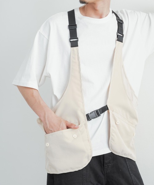 Rocky Monroe（ロッキーモンロー）の「ミリタリーメッシュキャンパーベスト（ベスト・メンズ・ブラック/ベージュ・L/XL/M）」の12枚目の写真