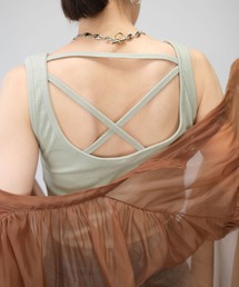 ANDJ | カップ付きバックデザインタンクトップ(タンクトップ)