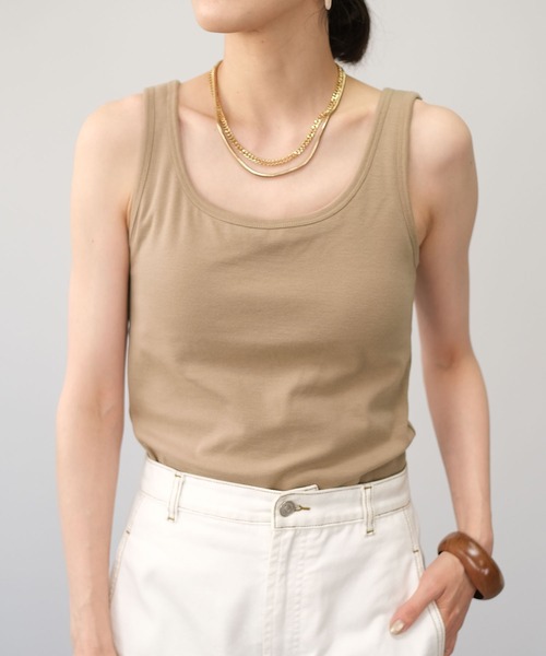 ＡＮＤＪ（アンドジェイ）の「カップ付きバックデザインタンクトップ（タンクトップ・レディース・ライトブラウン/ベージュ系その他/グリーン系その他/ブラック・M）」の16枚目の写真