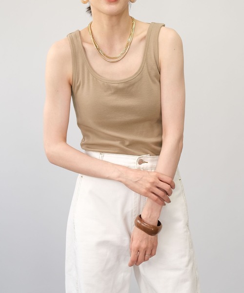 ＡＮＤＪ（アンドジェイ）の「カップ付きバックデザインタンクトップ（タンクトップ・レディース・ライトブラウン/ベージュ系その他/グリーン系その他/ブラック・M）」の20枚目の写真