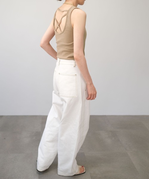 ＡＮＤＪ（アンドジェイ）の「カップ付きバックデザインタンクトップ（タンクトップ・レディース・ライトブラウン/ベージュ系その他/グリーン系その他/ブラック・M）」の10枚目の写真