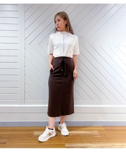 ayane(アヤン)の「【ayane/アヤン】メッセージロゴラインボトルネックカットソー(Tシャツ/カットソー・レディース・ホワイト/ブラック・FREE)」の5枚目の写真