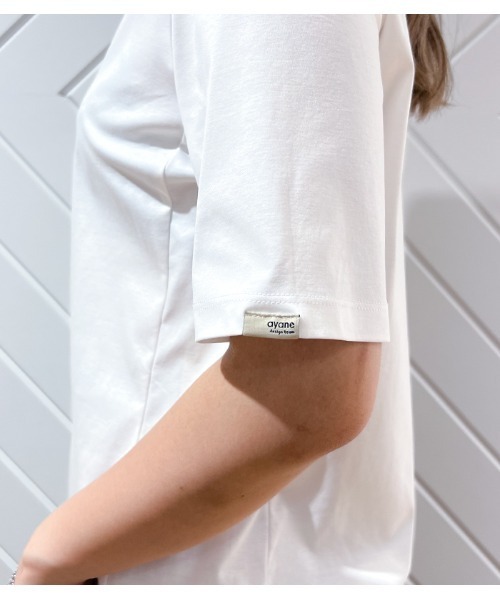 ayane(アヤン)の「【ayane/アヤン】メッセージロゴラインボトルネックカットソー(Tシャツ/カットソー・レディース・ホワイト/ブラック・FREE)」の12枚目の写真