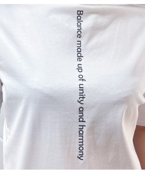 ayane(アヤン)の「【ayane/アヤン】メッセージロゴラインボトルネックカットソー(Tシャツ/カットソー・レディース・ホワイト/ブラック・FREE)」の4枚目の写真