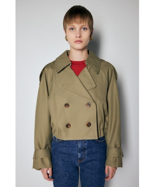 MOUSSY（マウジー）の「SHORT TRENCH コート（トレンチコート・レディース・ネイビー/キナリ/ベージュ・FREE）」の4枚目の写真