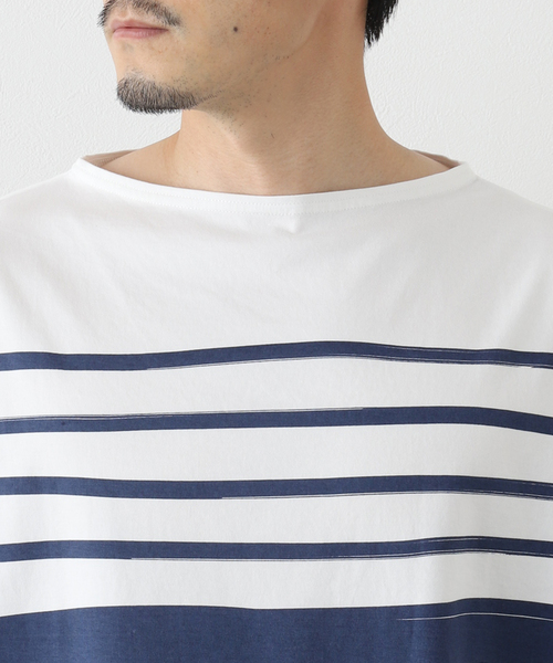 417 EDIFICE（フォーワンセブンエディフィス）の「ハンドペイント ボーダー Tシャツ（Tシャツ/カットソー・メンズ・ブラック/ネイビー/レッド/グリーン・MEDIUM/LARGE）」の12枚目の写真