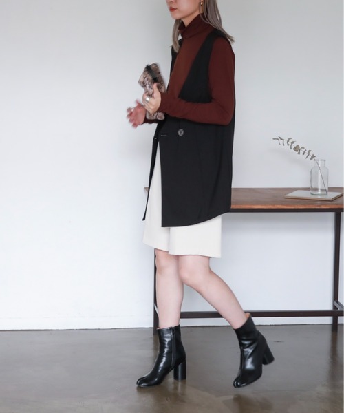 feepur（フェピュール）の「ニットソーハイネックプルオーバー（Tシャツ/カットソー・レディース・ブラック/ブラウン/オフホワイト/杢グレー・MEDIUM）」の13枚目の写真