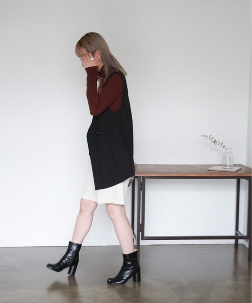 feepur（フェピュール）の「ニットソーハイネックプルオーバー（Tシャツ/カットソー・レディース・ブラック/ブラウン/オフホワイト/杢グレー・MEDIUM）」の17枚目の写真