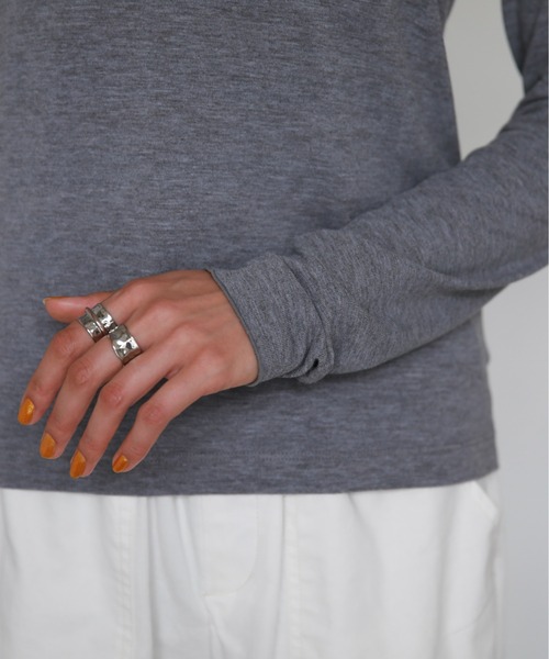 feepur（フェピュール）の「ニットソーハイネックプルオーバー（Tシャツ/カットソー・レディース・ブラック/ブラウン/オフホワイト/杢グレー・MEDIUM）」の21枚目の写真