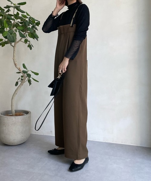 DouDou（ドゥドゥ）の「レイヤードライクハイネックプルオーバー（Tシャツ/カットソー・レディース・ブラック/ブラウン/アイボリー・FREE）」の4枚目の写真