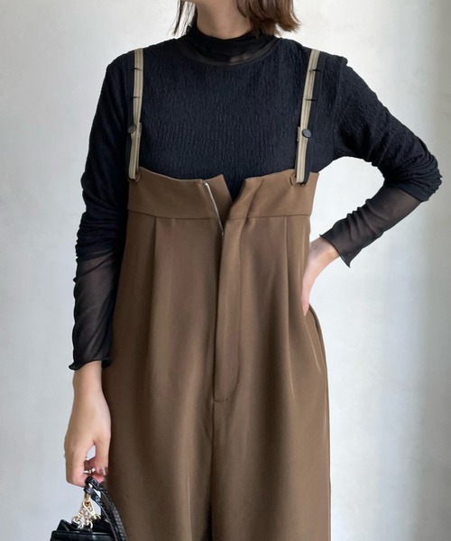 DouDou（ドゥドゥ）の「レイヤードライクハイネックプルオーバー（Tシャツ/カットソー・レディース・ブラック/ブラウン/アイボリー・FREE）」の19枚目の写真