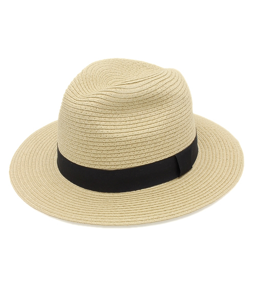 one after another NICE CLAUP（ワンアフターアナザーナイスクラップ）の「【ナイスクラップ】つば広ペーパーハット（ハット・レディース・ネイビー/オフホワイト/ブラック/ナチュラル・FREE）」の3枚目の写真