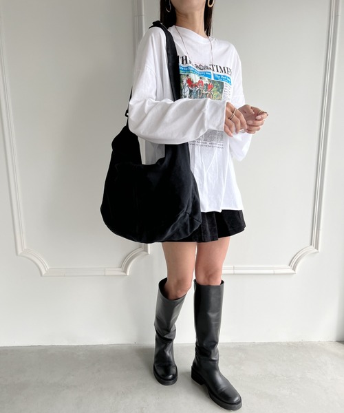 MYMOOD.（マイムード）の「【A4収納可 大容量】キャンバスビッグショルダーバッグ マザーズバッグ（ショルダーバッグ・レディース・ブラック/アイボリー・FREE）」の19枚目の写真