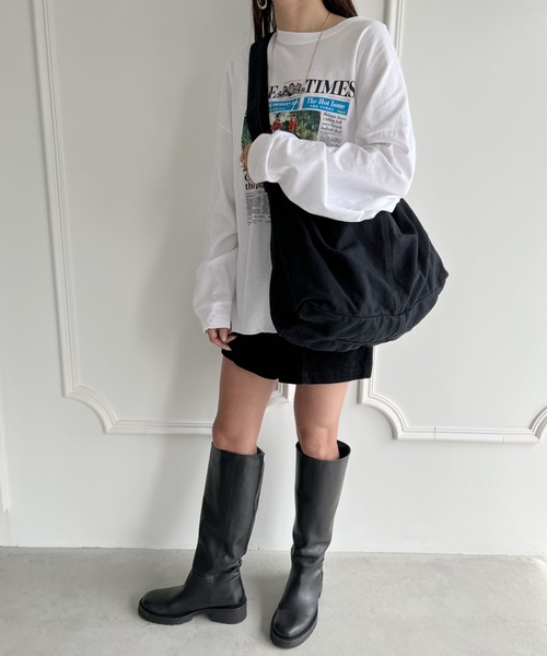 MYMOOD.（マイムード）の「【A4収納可 大容量】キャンバスビッグショルダーバッグ マザーズバッグ（ショルダーバッグ・レディース・ブラック/アイボリー・FREE）」の20枚目の写真