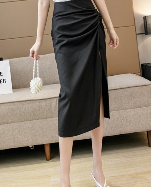 PRIVATE  BEACH（プライベートビーチ）の「ウエストギャザーデザインサイドスリットスカート（スカート・レディース・ブラック/グレー・S/M/L）」の12枚目の写真