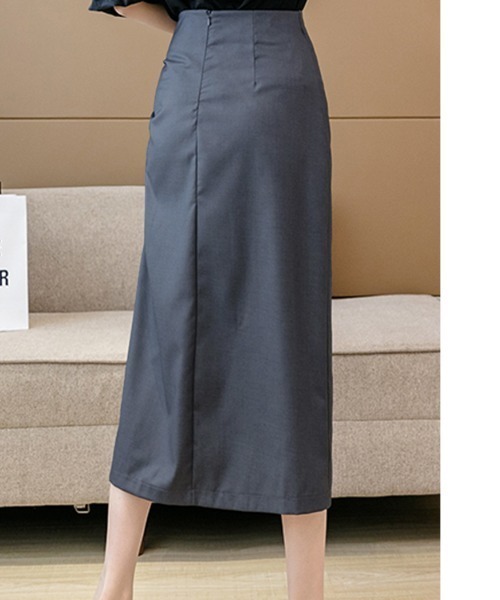 PRIVATE  BEACH（プライベートビーチ）の「ウエストギャザーデザインサイドスリットスカート（スカート・レディース・ブラック/グレー・S/M/L）」の17枚目の写真