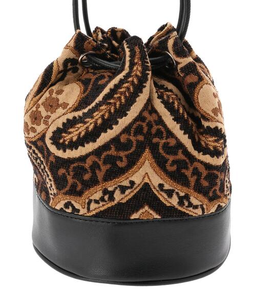 Lugnoncure（ルノンキュール）の「ジャカード巾着バッグ（ハンドバッグ・レディース・ブラウン/ブラック・ﾌﾘ-）」の17枚目の写真