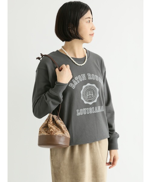 Lugnoncure（ルノンキュール）の「ジャカード巾着バッグ（ハンドバッグ・レディース・ブラウン/ブラック・ﾌﾘ-）」の2枚目の写真