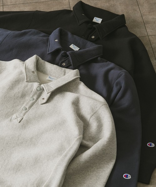 Champion（チャンピオン）の「『別注』Champion×DOORS　RW HALF SNAP SWEAT（スウェット・メンズ・グレー/ブラック/ネイビー・LARGE/MEDIUM）」の19枚目の写真