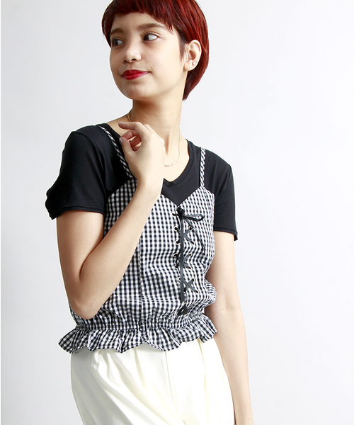 WEGO（ウィゴー）の「WEGO/レースアップビスチェ（キャミソール・レディース・ホワイト系その他/ブラック系その他/その他1・FREE）」の3枚目の写真