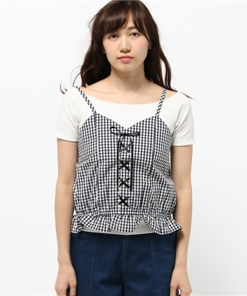 WEGO（ウィゴー）の「WEGO/レースアップビスチェ（キャミソール・レディース・ホワイト系その他/ブラック系その他/その他1・FREE）」の4枚目の写真