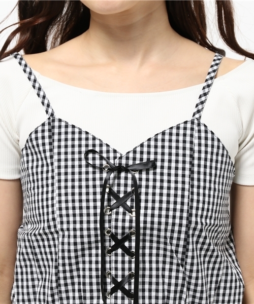 WEGO（ウィゴー）の「WEGO/レースアップビスチェ（キャミソール・レディース・ホワイト系その他/ブラック系その他/その他1・FREE）」の7枚目の写真