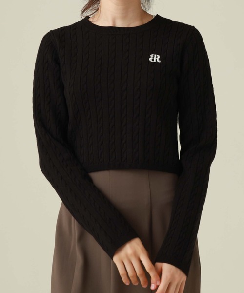 archives（アルシーヴ）の「ワンポイントケーブルニット（ニット/セーター・レディース・ベージュ/アイボリー/グレー/ブラック・MEDIUM）」の19枚目の写真