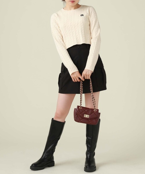 archives（アルシーヴ）の「ワンポイントケーブルニット（ニット/セーター・レディース・ベージュ/アイボリー/グレー/ブラック・MEDIUM）」の8枚目の写真