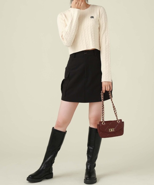 archives（アルシーヴ）の「ワンポイントケーブルニット（ニット/セーター・レディース・ベージュ/アイボリー/グレー/ブラック・MEDIUM）」の9枚目の写真