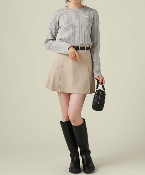 archives（アルシーヴ）の「ワンポイントケーブルニット（ニット/セーター・レディース・ベージュ/アイボリー/グレー/ブラック・MEDIUM）」の15枚目の写真