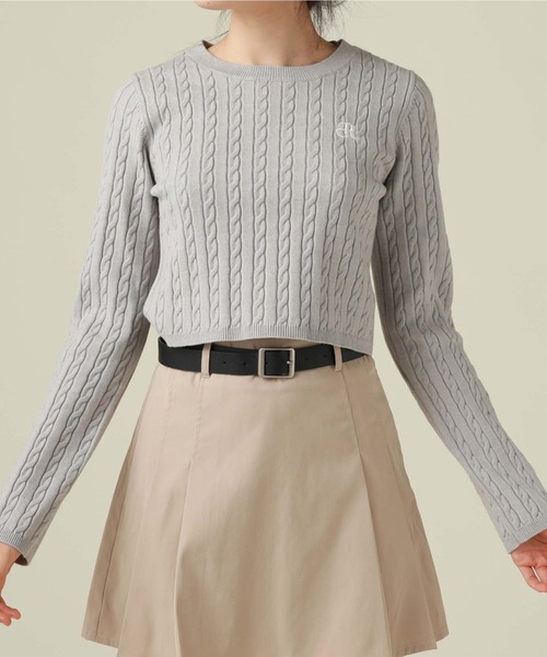 archives（アルシーヴ）の「ワンポイントケーブルニット（ニット/セーター・レディース・ベージュ/アイボリー/グレー/ブラック・MEDIUM）」の11枚目の写真
