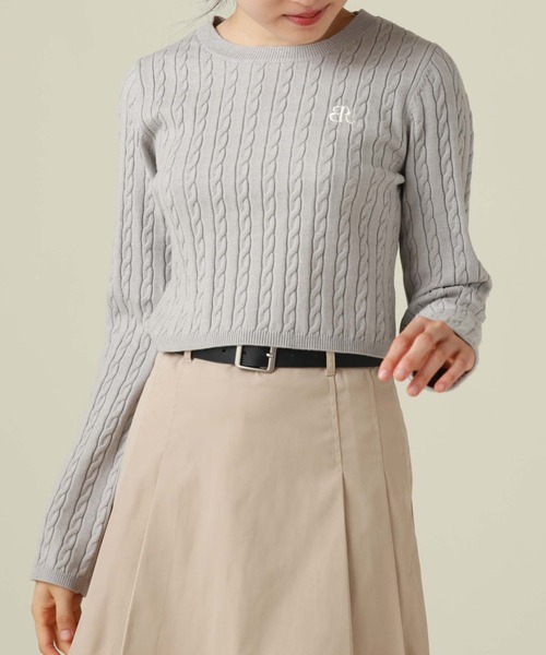 archives（アルシーヴ）の「ワンポイントケーブルニット（ニット/セーター・レディース・ベージュ/アイボリー/グレー/ブラック・MEDIUM）」の12枚目の写真
