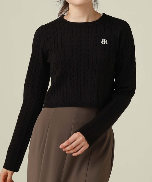 archives（アルシーヴ）の「ワンポイントケーブルニット（ニット/セーター・レディース・ベージュ/アイボリー/グレー/ブラック・MEDIUM）」の17枚目の写真