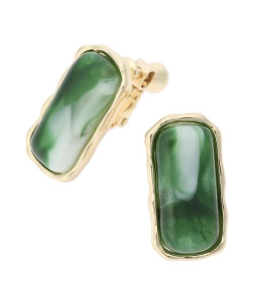 Te chichi（テチチ）の「スクエアアクリルイヤリング（ピアス（両耳用）・レディース・ブラウン/グリーン・ﾌﾘ-）」の2枚目の写真