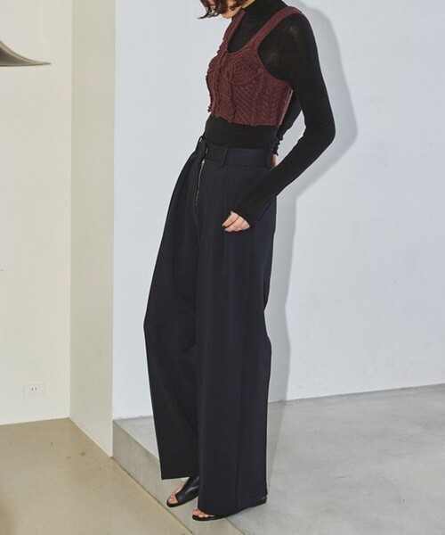 TODAYFUL（トゥデイフル）の「【TODAYFUL/トゥデイフル】パッチワークニットビスチェ（ベスト・レディース・バーガンディー/ベージュ・FREE）」の6枚目の写真