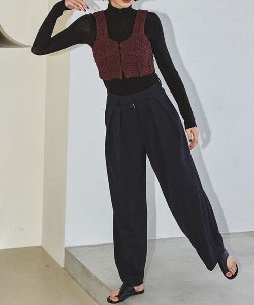 TODAYFUL（トゥデイフル）の「【TODAYFUL/トゥデイフル】パッチワークニットビスチェ（ベスト・レディース・バーガンディー/ベージュ・FREE）」の11枚目の写真